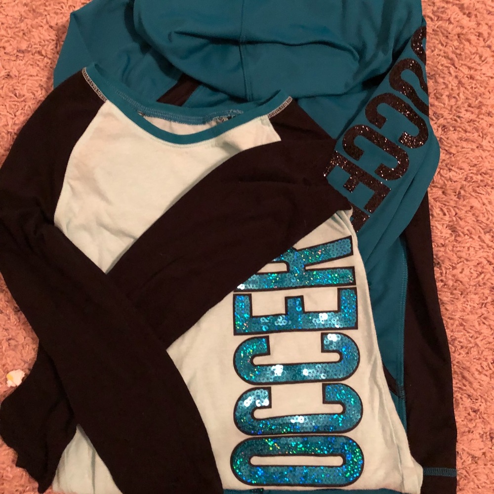 Justice Soccer l/s shirt with matching zip up